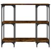vidaXL Konzolový stolík dymový dub 102x35x90 cm kompozitné drevo