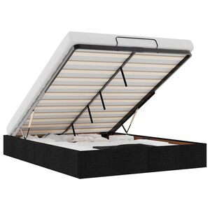 vidaXL Osmansk&yacute; r&aacute;m postele bez matraca čierna 140x190 cm l&aacute;tka