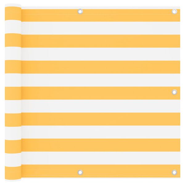 vidaXL Balk&oacute;nov&aacute; mark&iacute;za, biela a žlt&aacute; 90x400 cm, oxfordsk&aacute; l&aacute;tka