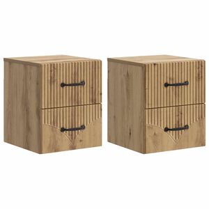 vidaXL N&aacute;stenn&aacute; nočn&aacute; skrinka 2 pcs Dub artisan 34,5 x 33 x 40 cm