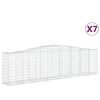vidaXL Obl&uacute;kov&eacute; gabi&oacute;nov&eacute; ko&scaron;e 7ks 400x50x100/120cm pozinkovan&eacute; železo