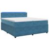 vidaXL Posteľ boxspring s matracom Modr&aacute; 200 x 200 cm Zamat