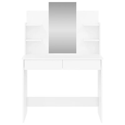 vidaXL Toaletný stolík so zrkadlom lesklý biely 96x39x142 cm