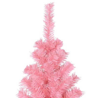 vidaXL Umelý vianočný stromček so stojanom, ružový 240 cm, PVC