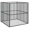 vidaXL Ohr&aacute;dka pre psov 4 panely čierna pozinkovan&aacute; oceľ