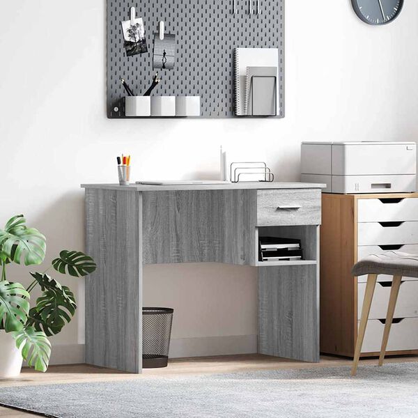 vidaXL Stôl Sivý dub sonoma 90 x 49.5 x 75 cm Kompozitné drevo