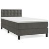 vidaXL Posteľn&yacute; r&aacute;m boxspring s matracom tmavosiv&yacute; 80x200 cm zamat