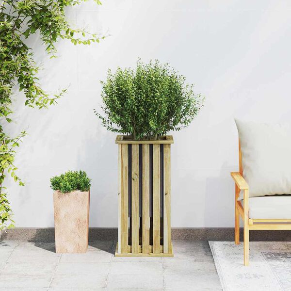 vidaXL Hrantík Hnedá 33 x 33 x 65 cm Im pregnovaná borovica