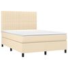 vidaXL Boxspring posteľ s matracom kr&eacute;mov&yacute; 140x190 cm l&aacute;tka
