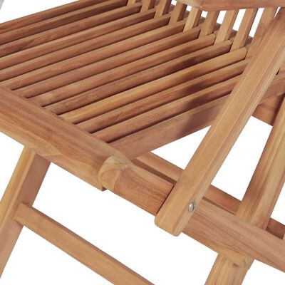 vidalXL 7-dielna skladacia vonkajšia jedálenská súprava masívne teakové drevo