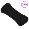 vidaXL Pracovn&eacute; lano čierne 4 mm 25 m polyester