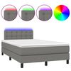 vidaXL Posteľ boxsping s matracom a LED tmavosiv&aacute; 120x200 cm l&aacute;tka