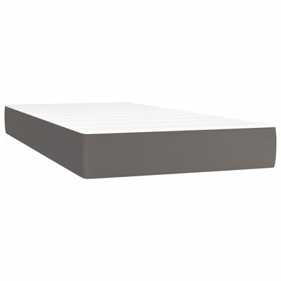 vidaXL Boxspring posteľ s matracom a LED sivá 200x200 cm umelá koža