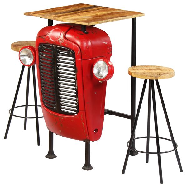 vidaXL Barov&aacute; s&uacute;prava, 3 ks, mas&iacute;vne mangovn&iacute;kov&eacute; drevo, 60x60x107 cm