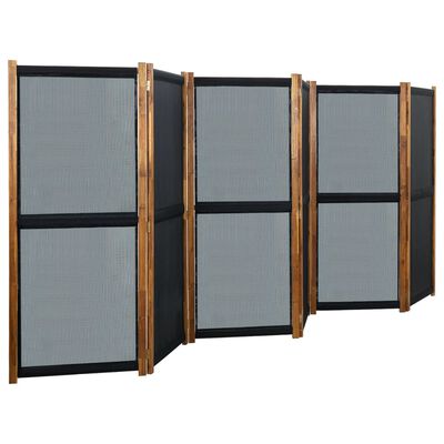 vidaXL 6-panelový paraván čierny 420x170 cm
