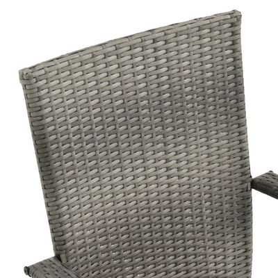 vidaXL Stohovateľné vonkajšie stoličky 6 ks sivé polyratanové