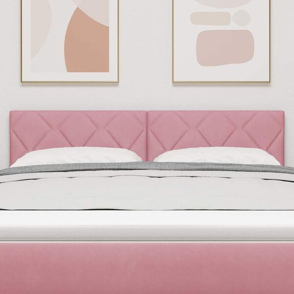 vidaXL LED hlavov&aacute; doska Ružov&aacute; 160 cm Umel&aacute; koža