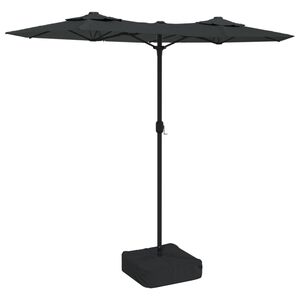 vidaXL Z&aacute;hradn&yacute; slnečn&iacute;k, dvojit&aacute; strie&scaron;ka+LED, antracitov&yacute; 316x145 cm