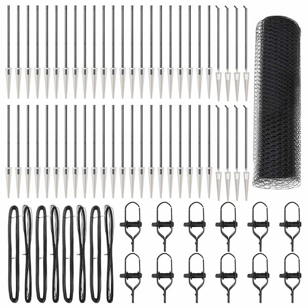 vidaXL Plot s stĺpmi Sivá 0.6 x 100 m Ocel potiahnutá PVC