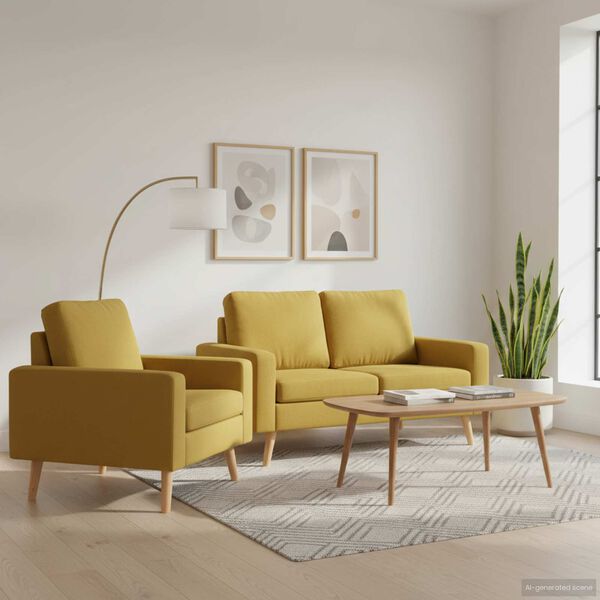 vidaXL 2-dielna súprava pohoviek, látka, žltá