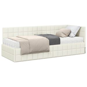 vidaXL Rohov&yacute; r&aacute;m postele s matracom 2 ks Kr&eacute;mov&aacute; 80 x 200 cm Zamat