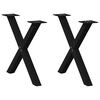 vidaXL Nohy konferenčn&eacute;ho stol&iacute;ka v tvare X, 2 ks, čierne, 50 x (42-43) cm, oceľov&eacute;