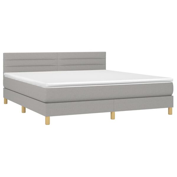 vidaXL Boxspring posteľ s matracom bledosiv&aacute; 180x200 cm l&aacute;tka