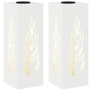 vidaXL Sol&aacute;rne LED svetlo na chodn&iacute;k 2 ks Tepl&aacute; biela 18 x 18 x 50 cm