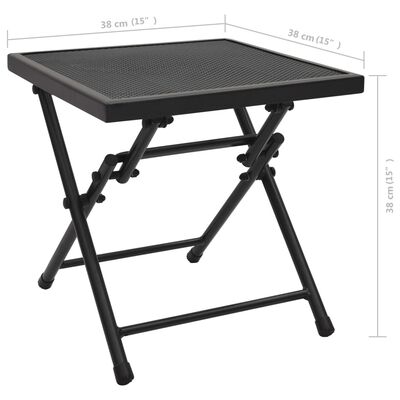 vidaXL Skladací sieťovinový stôl 38x38x38 cm oceľový antracitový