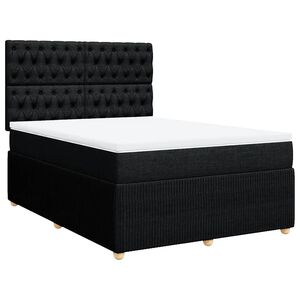 vidaXL Posteľn&yacute; r&aacute;m boxspring s matracom čierny 160x200 cm l&aacute;tka