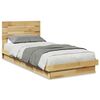 VidaXL R&aacute;m postele s čelom bez matraca 75x190 cm Dub z mas&iacute;vneho dreva