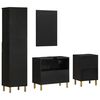 vidaXL 4-dielna sada k&uacute;peľňov&eacute;ho n&aacute;bytku čierna kompozitn&eacute; drevo