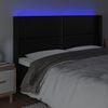 vidaXL Čelo postele s LED čierne 203x16x118/128 cm umelá koža