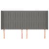 vidaXL Čelo postele so záhybmi tmavosivé 163x16x118/128 cm látka