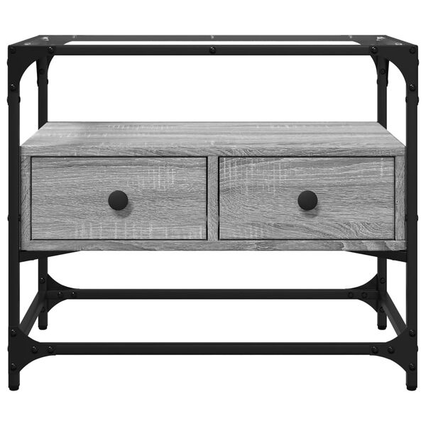 vidaXL TV skrinka sklenen&aacute; doska siv&aacute; sonoma 60x35x51 cm kompoz. drevo