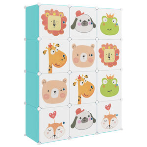 vidaXL &Uacute;ložn&aacute; skrinka v tvare kociek pre deti s 12 kockami zelen&aacute; PP