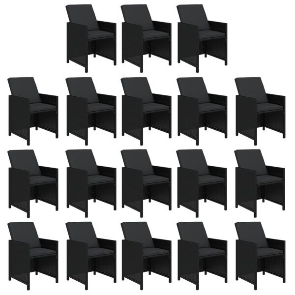 vidaXL 19-dielna z&aacute;hradn&aacute; jed&aacute;lensk&aacute; s&uacute;prava vank&uacute;&scaron;e polyratan čierna