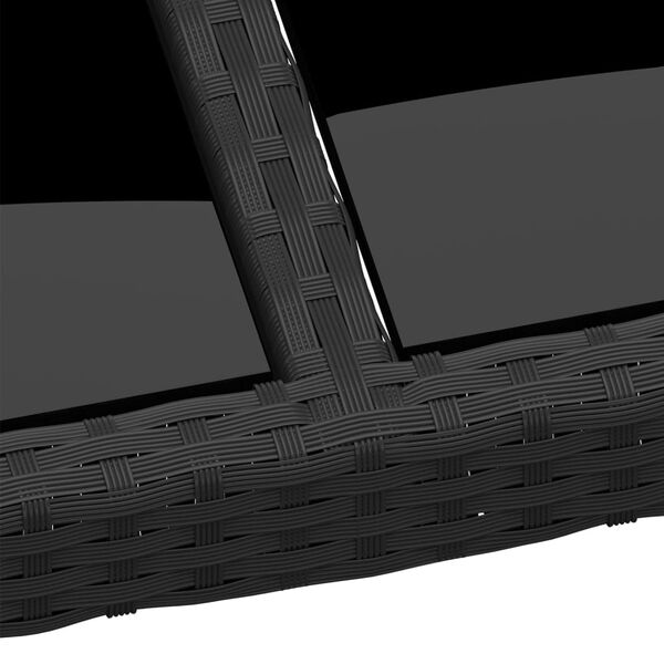 vidaXL Záhradný stôl 250x100x75 cm tvrdené sklo a polyratan čierny