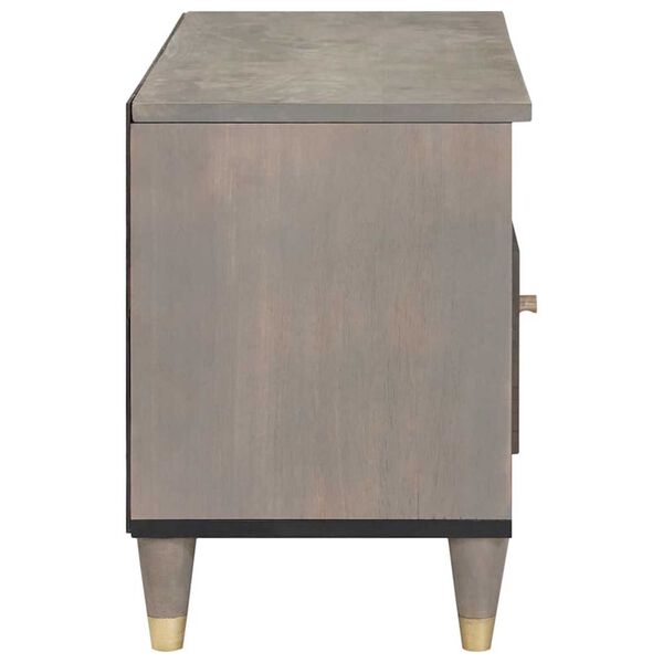 vidaXL TV skrinka so zásuvkou Sivá 80 x 33 x 46 cm Masívne mango drevo