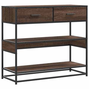 vidaXL Konzolov&yacute; stol&iacute;k hned&yacute; dub 90x35x80 cm kompozitn&eacute; drevo