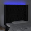 vidaXL Čelo postele s LED čierne 103x16x118/128 cm zamat