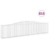 vidaXL Obl&uacute;kov&eacute; gabionov&eacute; ko&scaron;e 15ks 400x30x80/100cm pozinkovan&eacute; železo