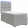 vidaXL LED boxspring posteľ s matracom Svetlosiv&aacute; 100 x 200 cm L&aacute;tka
