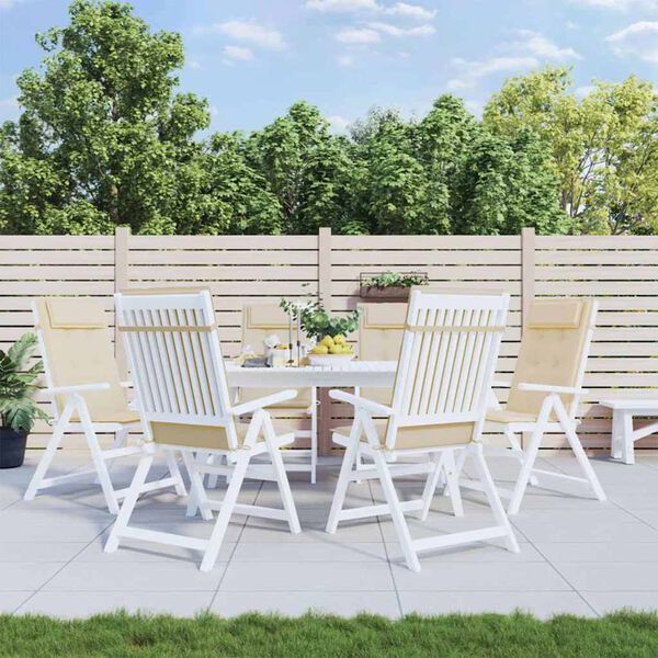 vidaXL Podu&scaron;ky na stoličky s vysok&yacute;m operadlom 6 ks b&eacute;žov&eacute; l&aacute;tka