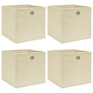 vidaXL &Uacute;ložn&eacute; boxy 4 ks, kr&eacute;mov&eacute; 32x32x32 cm, l&aacute;tka