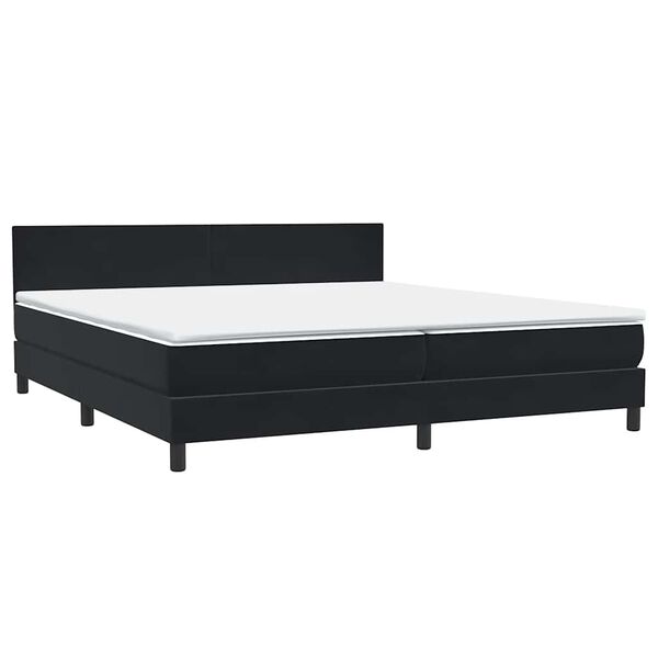 vidaXL Posteľn&yacute; r&aacute;m boxspring s matracom čierny 180x210 cm zamat