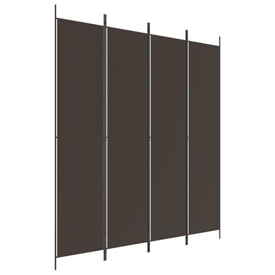 vidaXL 4-panelový paraván hnedý 200x220 cm látkový