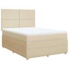 vidaXL Posteľn&yacute; r&aacute;m boxspring s matracom kr&eacute;mov&yacute; 140x200 cm l&aacute;tka