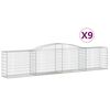 vidaXL Obl&uacute;kov&eacute; gabionov&eacute; ko&scaron;e 9 ks 400x50x80/100cm pozinkovan&eacute; železo