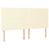 vidaXL Čelo postele kr&eacute;mov&eacute; 200x5x118/128 cm umel&aacute; koža